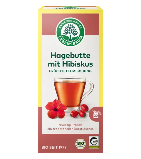Herbata Dzika Róża z Hibiskusem BIO (20 x 2,5 g) 50g Lebensbaum