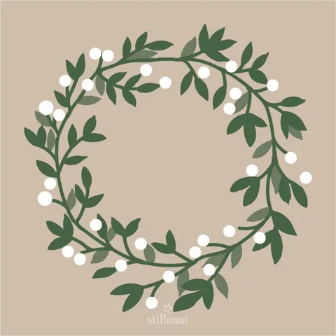 Papierowe serwetk snowberry wreath IB Laursen 16,5 cm x 16,5 cm