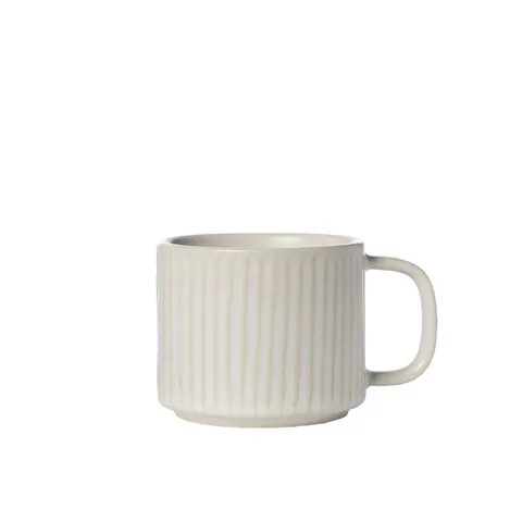 Kubek Cup d8,5 h7 cm ribbed natural white Ernst