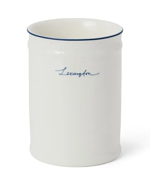 Pojemnik Lexington porcelain toothbrush mug, white/blue Lexington