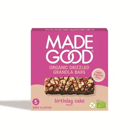 Batoniki Granola Crunchy Smak Tort Urodzinowy Bezglutenowe BIO 120 g MadeGood