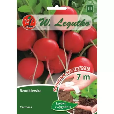 Rzodkiewka Carmesa nasiona na taśmie 7m - W. Legutko
