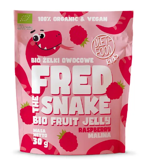 ŻELKI MALINA BIO 30 g - DIET-FOOD (FRED THE SNAKE)
