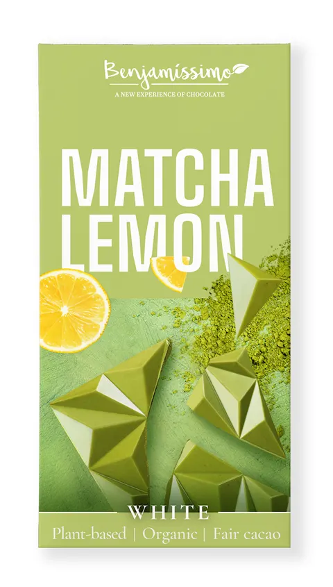 Tabliczka Kakaowa Herbata Matcha - Cytryna Bezglutenowa BIO 60 g Benjamissimo