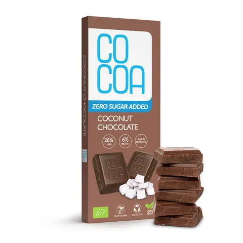 Czekolada Kokosowa bez Dodatku Cukrów BIO 40 g Cocoa