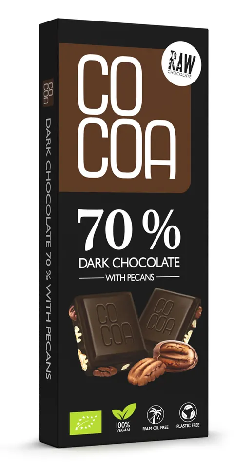 Czekolada Ciemna 70% z Orzechami Pekan BIO 40 g Cocoa
