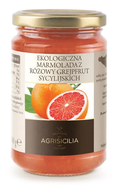 Marmolada z Różowych Grejpfrutów Sycylijskich BIO 360 g Agrisicilia