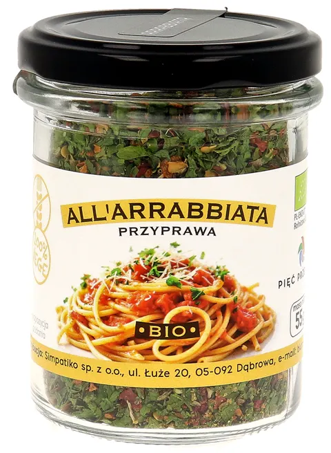 Przyprawa All'arabbiata Bezglutenowa BIO 55g Pięć Przemian