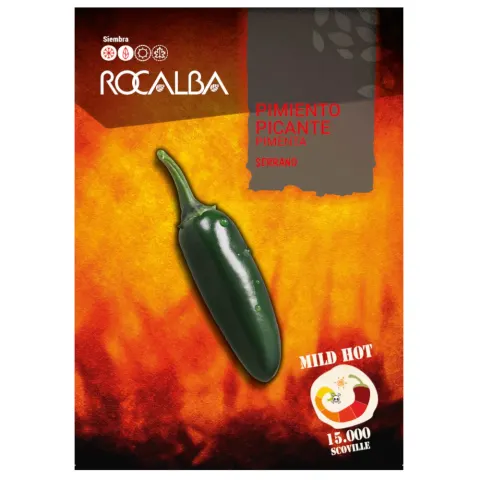 Papryka ostra Serrano ostrość 15 000 pcs. Scoville nasiona 0,5 g - Rocalba