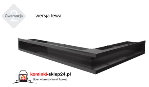 kratka LUFT narożny lewa / prawa czarny 766x547x90 mm