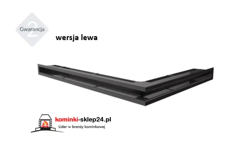 kratka LUFT narożny lewa / prawa czarny 766x547x60 mm
