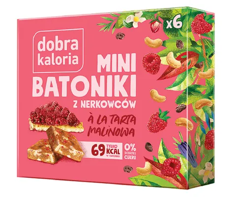 MINI BATONIKI Z NERKOWCÓW A'LA TARTA MALINOWA 102 G DOBRA KALORIA