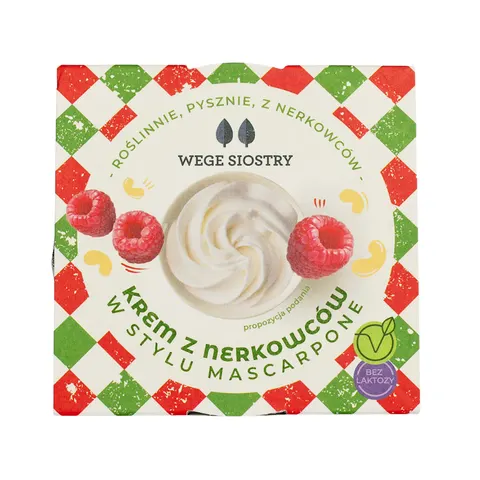 WEGAŃSKA ALTERNATYWA SERA MASCARPONE Z ORZECHÓW NERKOWCA BEZGLUTENOWA 150 g - WEGE SIOSTRY