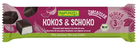 Batoniki Kokosowe w Czekoladzie Gorzkiej BIO 50g Rapunzel
