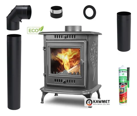ZESTAW: Piec wolnostojący KAWMET P10 6,8 kW ECO + akcesoria