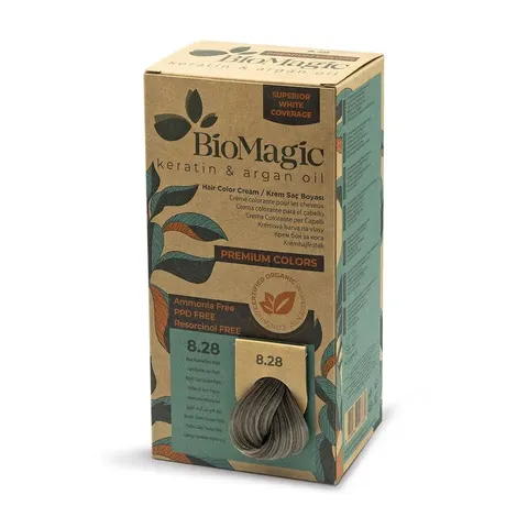 Farba do Włosów Popielato Perłowy Jasny Blond (8.28) 170ml BioMagic