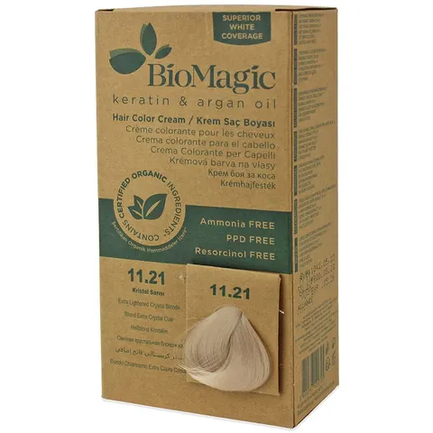 Farba do Włosów Extra Jasny Kryształowy Blond (11.21) 250g BioMagic