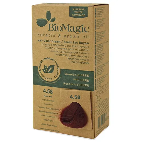 Farba do Włosów Czerwony Kasztan (4.58) 250g BioMagic