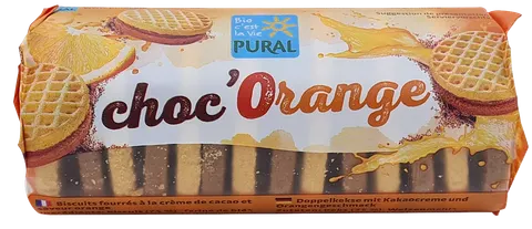 Ciastka Markizy Mini z Kremem Kakao - Pomarańcza BIO 85g Pural