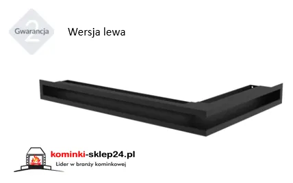 kratka LUFT narożny lewa / prawa czarny 600x400x60