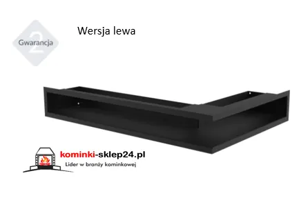 kratka LUFT narożny lewa / prawa czarny 600x400x90