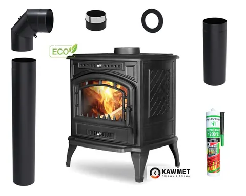 ZESTAW: Piec wolnostojący KAWMET P7 9,3 kW ECO + akcesoria