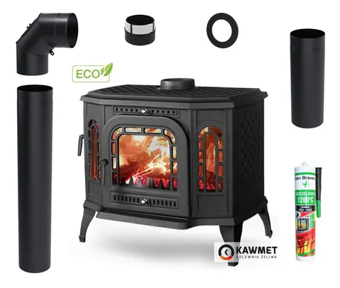 ZESTAW: Piec wolnostojący KAWMET P7 LB 10,5 kW ECO +akcesoria
