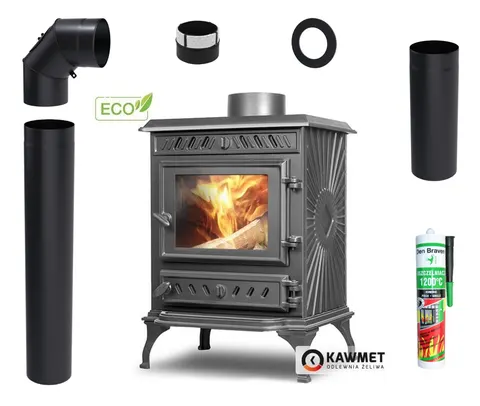ZESTAW: Piec wolnostojący KAWMET P3 7,4 kW ECO + akcesoria