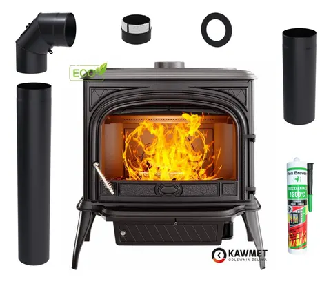 ZESTAW: Piec wolnostojący KAWMET Premium NIKA S5 ECO 11,3 kW + akcesoria