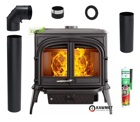 ZESTAW: Piec wolnostojący KAWMET Premium HELIOS S8 ECO 13,9 kW + akcesoria