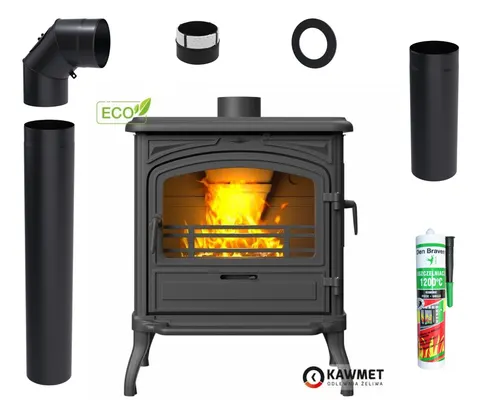ZESTAW: Piec wolnostojący KAWMET Premium EOS S13 ECO 10 kW + akcesoria