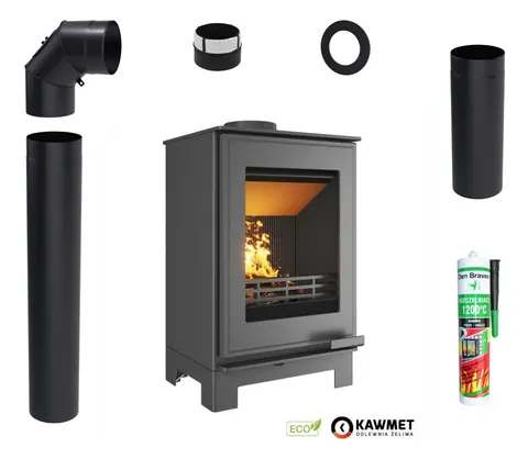 ZESTAW: Piec wolnostojący KAWMET HARITA S15i Basic ECO 6,5 kW + akcesoria