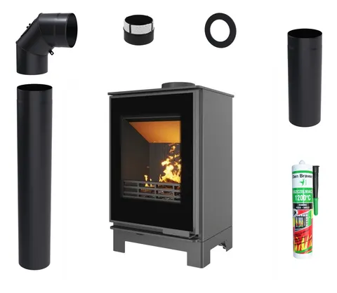 ZESTAW: Piec wolnostojący KAWMET HARITA S15i Basic Decor ECO 6,5 kW + akcesoria