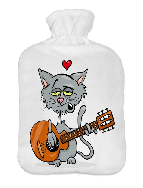 Termofor ze sweterkiem 2 litrowy Cat guitar