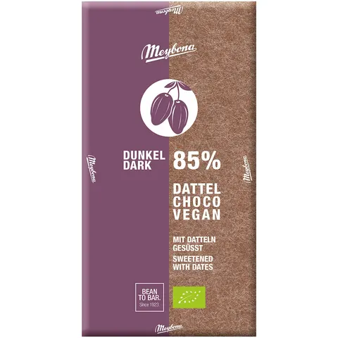Tabliczka Kakaowa 85% Słodzona Daktylami BIO 80g Meybona
