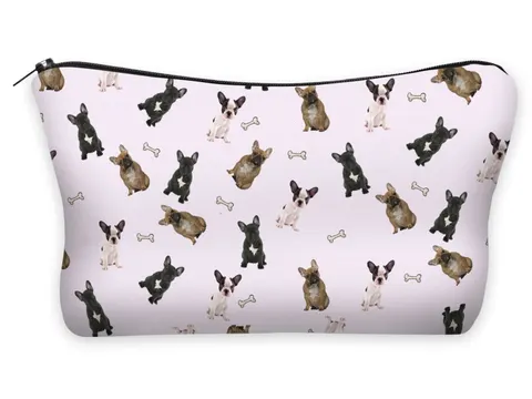 Kosmetyczka damska French buldogs pink