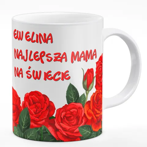 Kubek okazjonalny Najlepsza mama róże