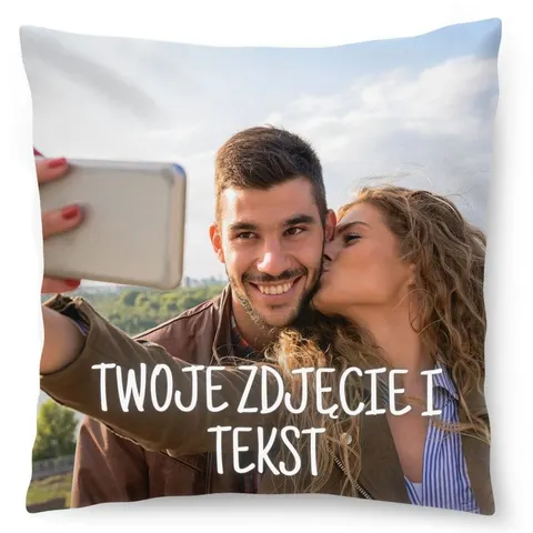 FOTO PODUSZKA ze Zdjęciem | 45x45 Twoje Zdjęcie i Tekst