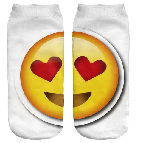 Śmieszne skarpetki damskie Stopki Emoji Love big