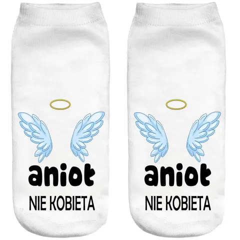 Śmieszne skarpetki damskie Stopki Anioł nie kobieta