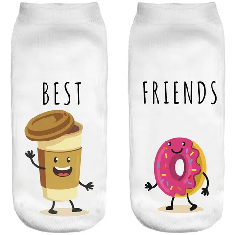 Śmieszne skarpetki damskie Stopki Coffe + donut