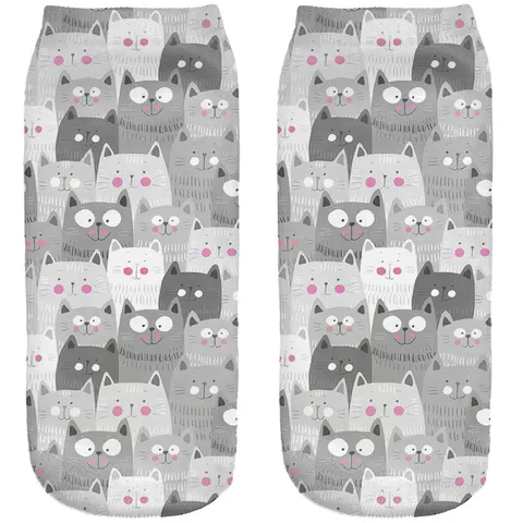 Śmieszne skarpetki damskie Stopki Grey cats