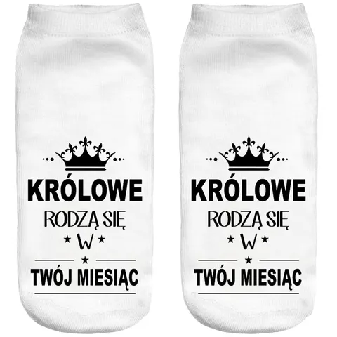 Śmieszne skarpetki damskie Stopki Królowe rodzą się w