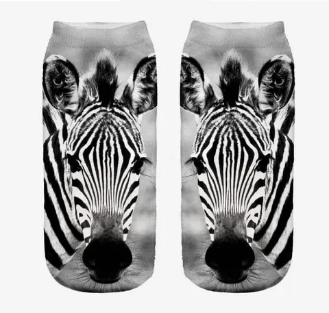 Śmieszne skarpetki damskie Stopki Zebra