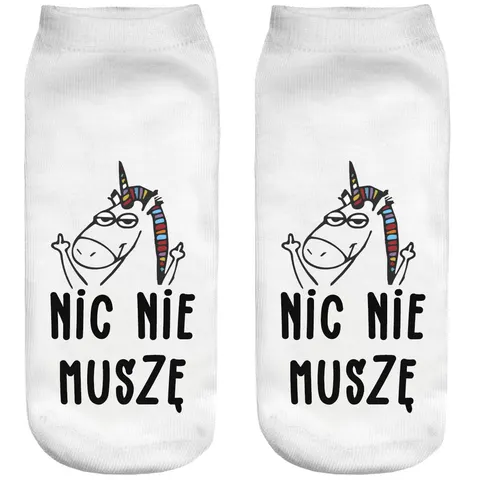 Śmieszne skarpetki damskie Stopki Nic nie muszę