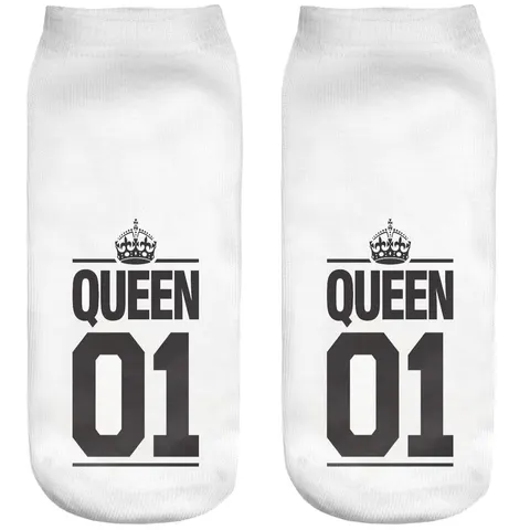 Śmieszne skarpetki damskie Stopki Queen 01