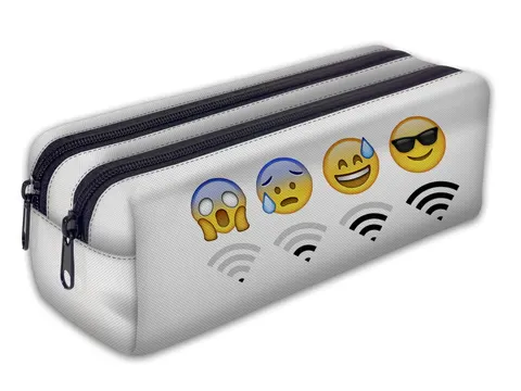 Piórnik szkolny podwójny tuba Emoji Wifi