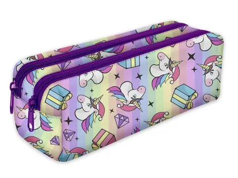 Piórnik szkolny podwójny tuba Unicorn Diamond