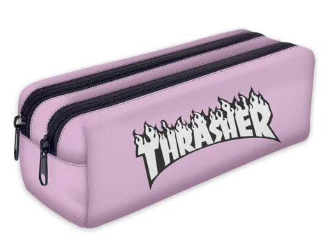 Piórnik szkolny podwójny tuba Thrasher pink