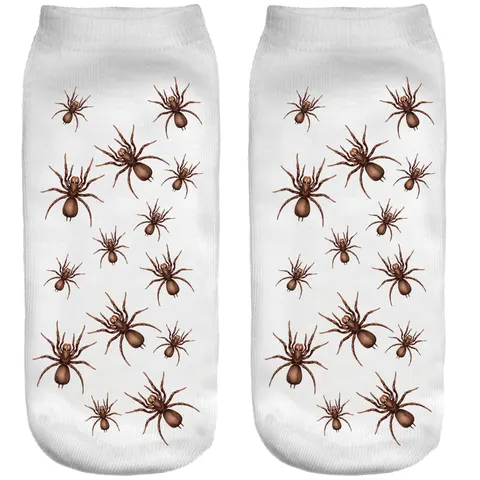 Śmieszne skarpetki damskie Stopki Halloween Pająki
